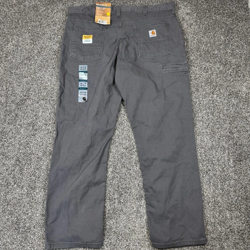 Carhartt Rugged‎ Flex Canvas Five-Pocket Jean 102517-039 Shadow Gray 40x30 Mens